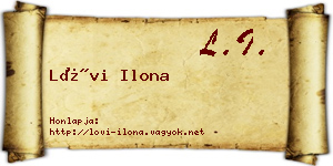 Lövi Ilona névjegykártya